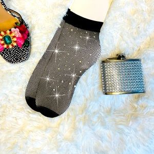 Rhinestones fishnet socks